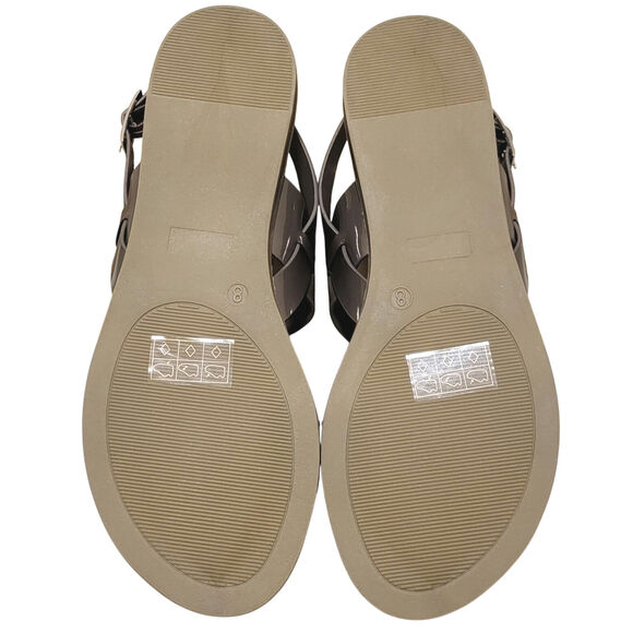 Journee Collection Women Lavine Slingback Sandals Size US 8M Taupe Grey - Picture 6 of 6